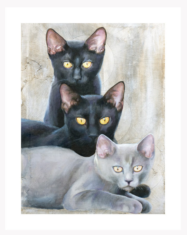 Raven and Kittens - Limited Edition Giclée